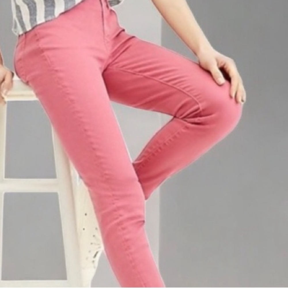 J Crew Pink Toothpick Ankle Jeans 5 Pocket Logo Hardware Jeans
